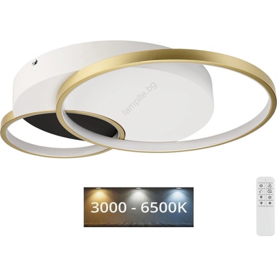 LAMKUR Димируем плафон benito led/31w/230v 3000-6500k бял/златист (la50973)