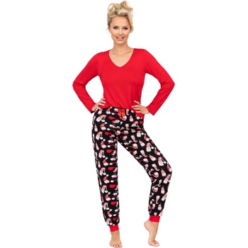 Donna Дамска пижама Piama-Santi-Long-Red-RedV-64037-Red - Бордо, размер 42