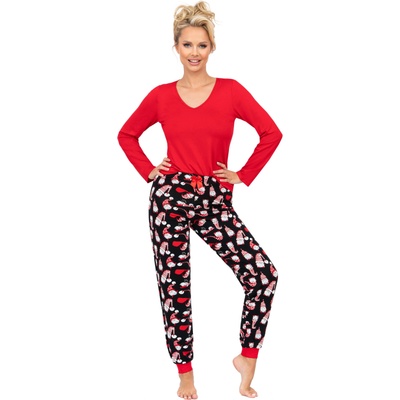 Donna Дамска пижама Piama-Santi-Long-Red-RedV-64037-Red - Бордо, размер 42