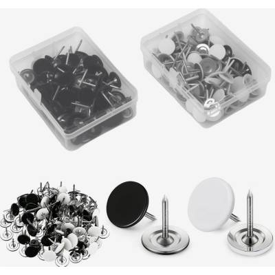 Stal ŠTIPCE 200 KUSOV ČIERNO-BIELE 11 X 13 MM DEKORATÍVNE PLOCHÉ KLINCE