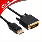 VCOM Кабел VCom CG606, от DisplayPort (м) към DVI (24+1) (м), 1.8m, черен