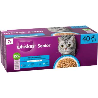 Whiskas 7+ Senior kapsičky 40 x 85 g Ryba v želé 4 druhy