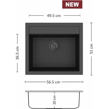 Leks impulse 565 si, Композитна мивка