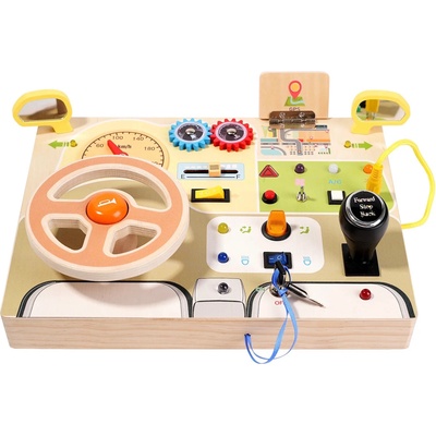 Acool Toy Активна дървена дъска за деца с кормило Acool Toy - Kола (ACT175-1)