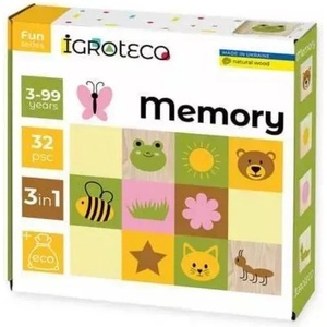 IGROTECO Дървена мемори игра - комплект от 32 части (900644)