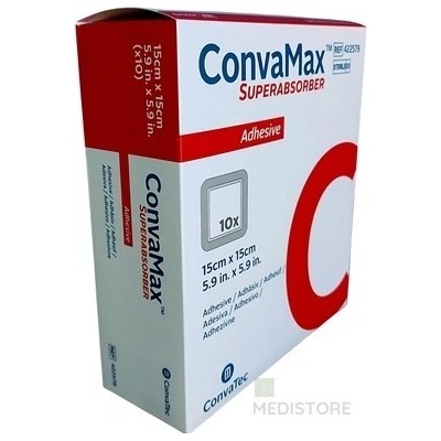 ConvaMax Krytie na rany superabsorpčné adhezívne 15 x 15 cm 10 ks