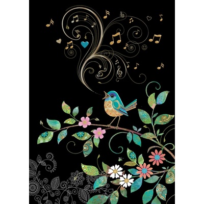 Luxusní přání M168 BUG ART - BLUE BIRD M168