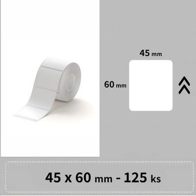 Niimbot 1EA01195501 45x60 mm 125 ks biele samolepiace štítky