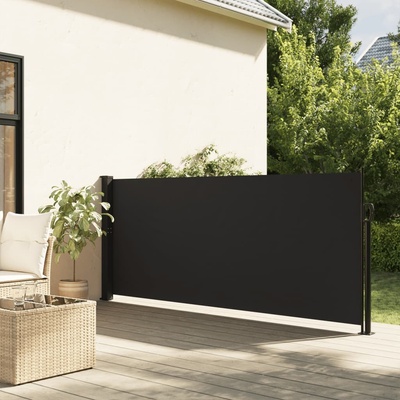 vidaXL Zatahovací boční markýza 140 x 600 cm černá