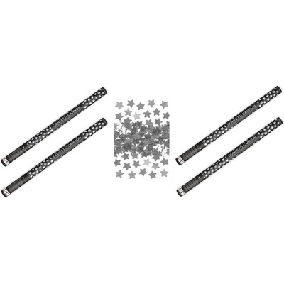 Konfety 80 cm STRIEBORNÉ Hviezdičky