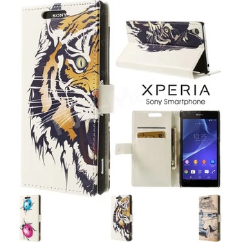Image 1 of Sony Xperia Z2 Printed Leather Wallet Кожен калъф + Протектор