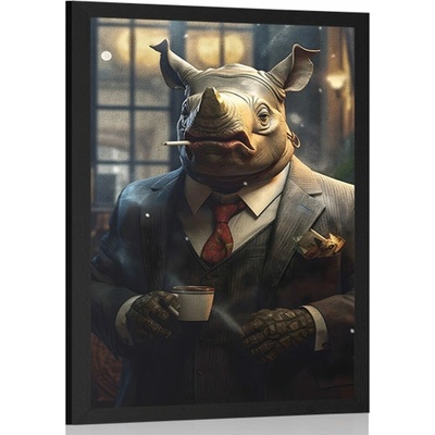 Plakát zvířecí gangster nosorožec - 40x60 no frame