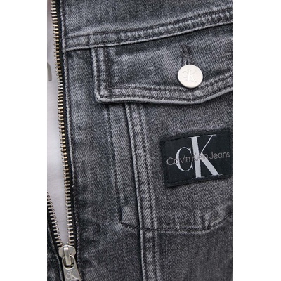 Calvin Klein Дънкова рокля Calvin Klein Jeans в сиво къса със стандартна кройка J20J223667 (J20J223667)