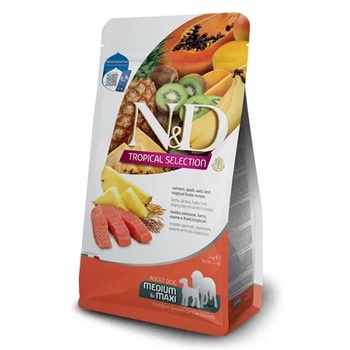 Farmina N&D Dog Grain Free Tropical Selection Adult Medium & Maxi Salmon and Tropical fruits - Пълноценна суха храна за кучета над 1 година от средни и едри породи със сьомга, спелта, овес и тропически плодов