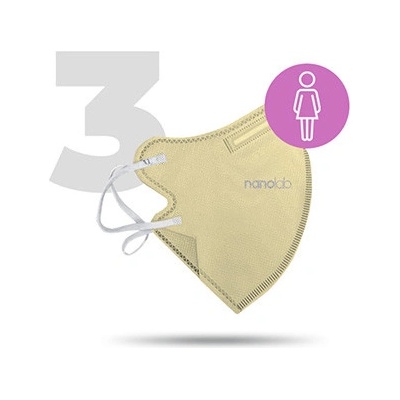 Nanolab nano pratelný respirátor , FFP2, béžový, dámský, 3 ks
