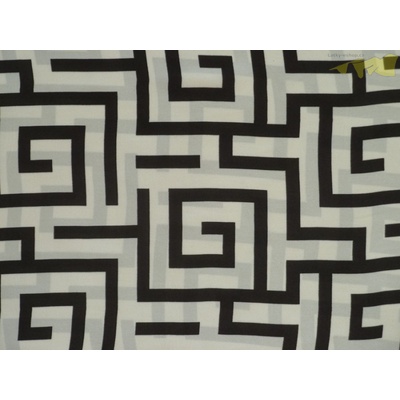 smetanová hedvábná šatovka 3217 geometrický vzor
