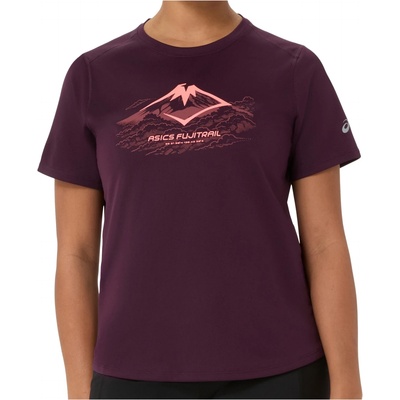 Asics Дамска тениска Asics Women's Fujitrail Logo S/S Top Running shirt - Dark Aubergine - размер XS (916-5448-0311)