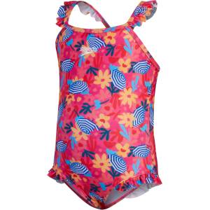 Speedo Цял бански girls digital frill thinstrap swimsuit