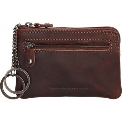 Hide & stitches Japura kožená na zip tmavě hnědá