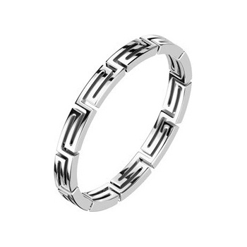 Šperky4U Ocelový prsten řecký klíč OPR1916