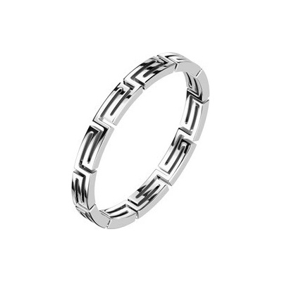 Šperky4U Ocelový prsten řecký klíč OPR1916