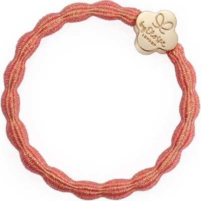 By Eloise London Metallic Gold Quatrefoil Ластик за коса за жени цвят Coral Pink