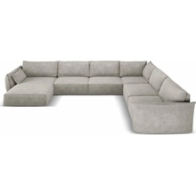 Mazzini Sofas Vanda rohová pohovka světlá / šedá pěti a vícemístná
