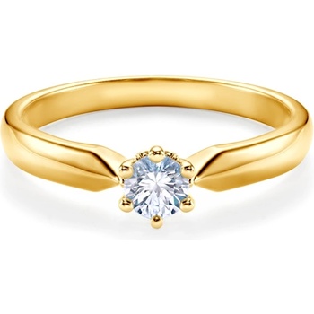 SAVICKI Годежен пръстен Solitaire: два цвята злато. бял сапфир