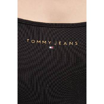 Tommy Hilfiger Рокля Tommy Jeans в черно къса с кройка по тялото DW0DW18722 (DW0DW18722)