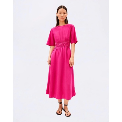 Armedangels Linen Blend Gathered Dress 3434 very berry