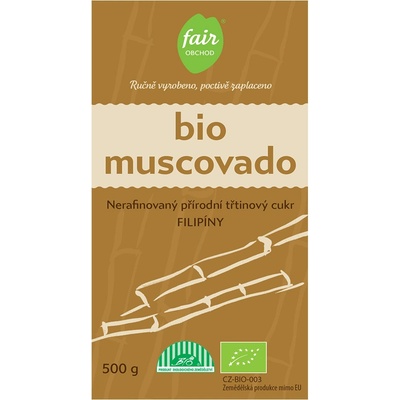 Fairobchod Bio nekrystalizovaný třtinový cukr Muscovado z Filipín, 500 g