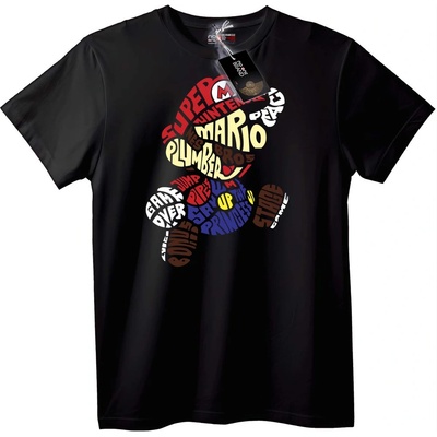 NOONEBRAND Super Mario Словесно Изкуство Тениска - 5XL, White