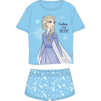 Eplusm Dívčí pyžamo FROZEN ELSA krátké modré Modrá