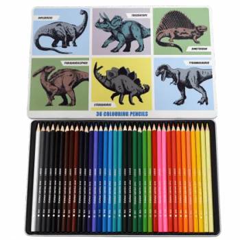 Rex London - Комплект цветни моливи - 36 цвята - Праисторическа земя (29277_1)