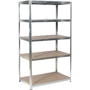 Carmen Метален стелаж Carmen CR-1021 - 190х100х40 см, до 65 кг на рафт - цинк (3580561) - tierradesign