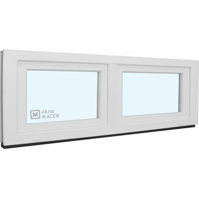 KÖMMERLING Plastové okno - 70 AD, 2100x600 mm, S/S, bílá čiré