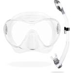 CRESSI frameless diving mask F1 - fog-free glass lens, diving goggles - ergonomic silicone edge, snorkel mask - dry snorkel & snorkel set - transparent - combo set - YDS280000 (YDS280000)