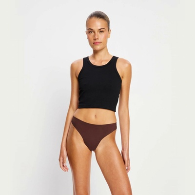 Dievčenské menštruačné tangá Seamfree Thong Light Cocoa Brown