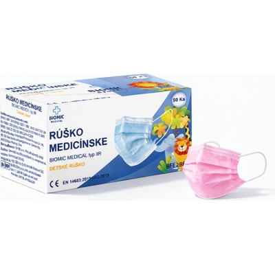 Biomic Medical Rúško detské ružové 50 ks