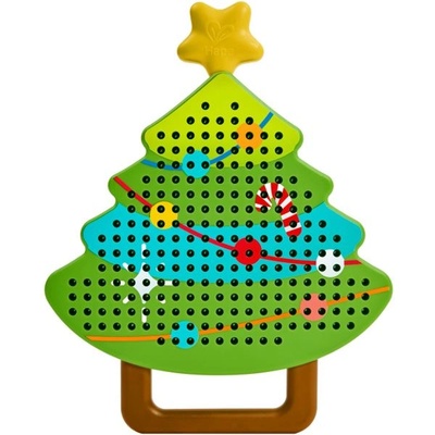 Hape Детска игра Hape - Магнитна дъска за рисуване с топчета, Коледна елха (H6604)