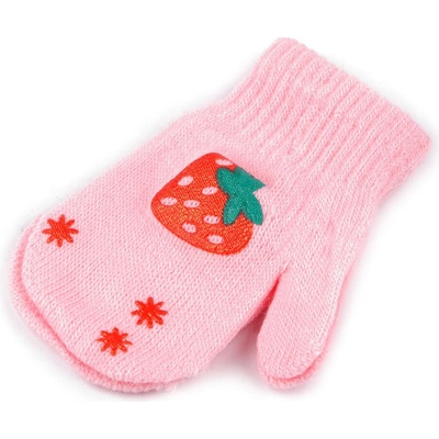 Prima-obchod Dětské pletené rukavice palčáky růžová sv. jahoda