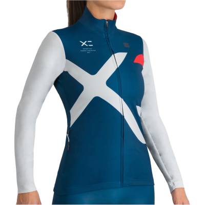 Sportful Дамско яке за ски бягане Sportful Women's Squadra Jersey Cross-country ski jacket - Teal Blue / Ice - размер XL (103-2658-0215)