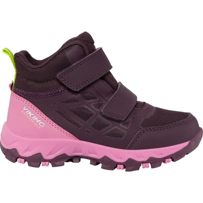Viking Детски туристически обувки Viking Kid's Track Mid WP 2V Walking boots - Plum / Multi - размер 33 (EU) (702-3434-0422)