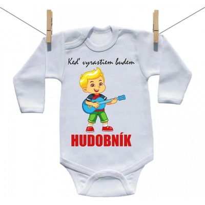 Boodyy Body s dlhým rukávom Keď vyrastiem budem hudobník
