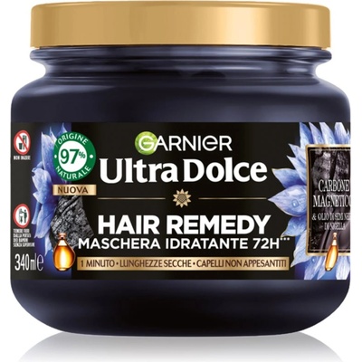 Garnier Ultra Doux Magnetic Charcoal хидратираща маска за мазен скалп и сухи краища 340ml
