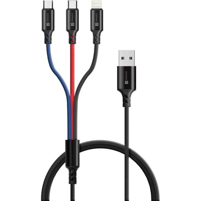 Connect IT CCA-2200-BK Magnetic PowerLink 3in1, USB-C/Lightning/microUSB, 2m, černý – Zboží Živě