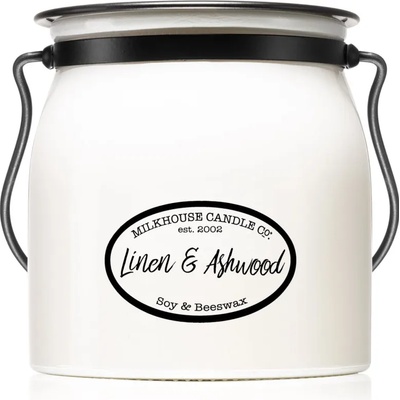 Milkhouse Candle Milkhouse Candle Co. Creamery Linen & Ashwood ароматна свещ Butter Jar 454 гр