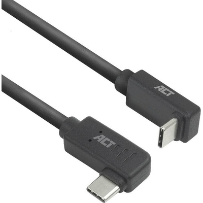 ACT Кабел USB-C - USB-C, 10Gbps, 60W, 1 m, конектори 90° left/right, up/down angled (EWENT-ACT-CAB-AC7481)