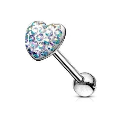 Šperky4U piercing do jazyku srdce PJ01059-AB