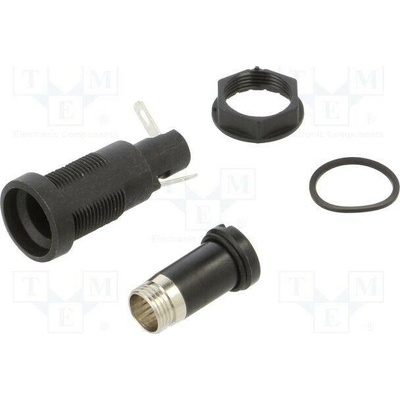 SCHURTER 0031.1353 Zásuvka; 10A; 250VAC; FIN; na panel; černá; UL94V-0; termoplast